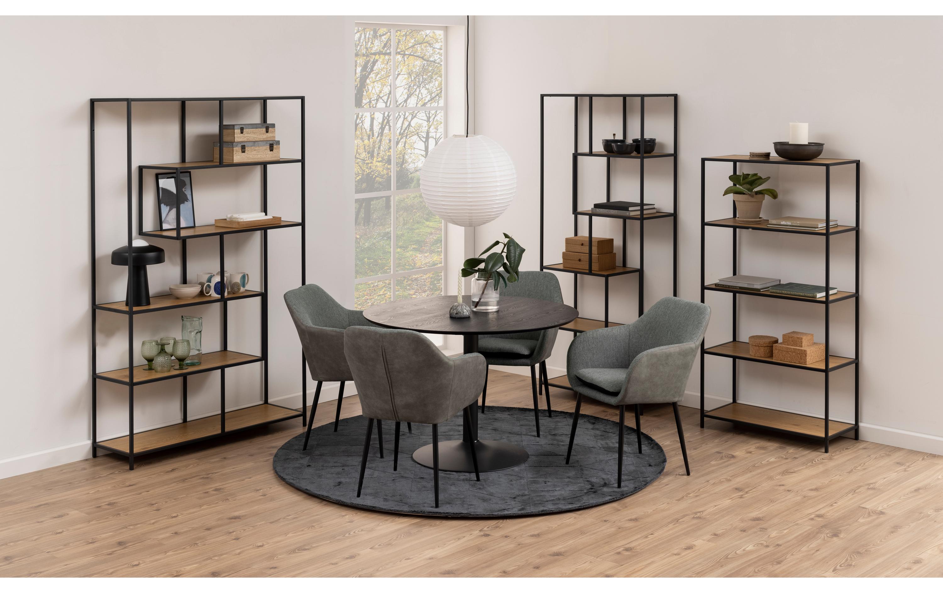 1702425_1 - Mediatech AC Design Bücherregal Seaford MDF/Stahl, 114x35x185 cm, Wildeiche