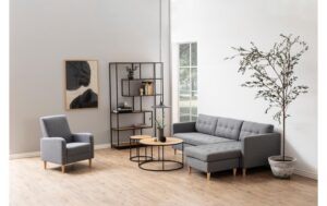 1702425_2 - Mediatech AC Design Bücherregal Seaford MDF/Stahl, 114x35x185 cm, Wildeiche