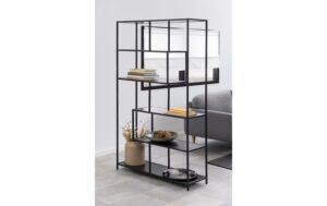 AC Design Bücherregal Seaford MDF/Stahl, 114x35x185 cm, Schwarz