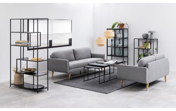 AC Design Bücherregal Seaford MDF/Stahl, 114x35x185 cm, Schwarz