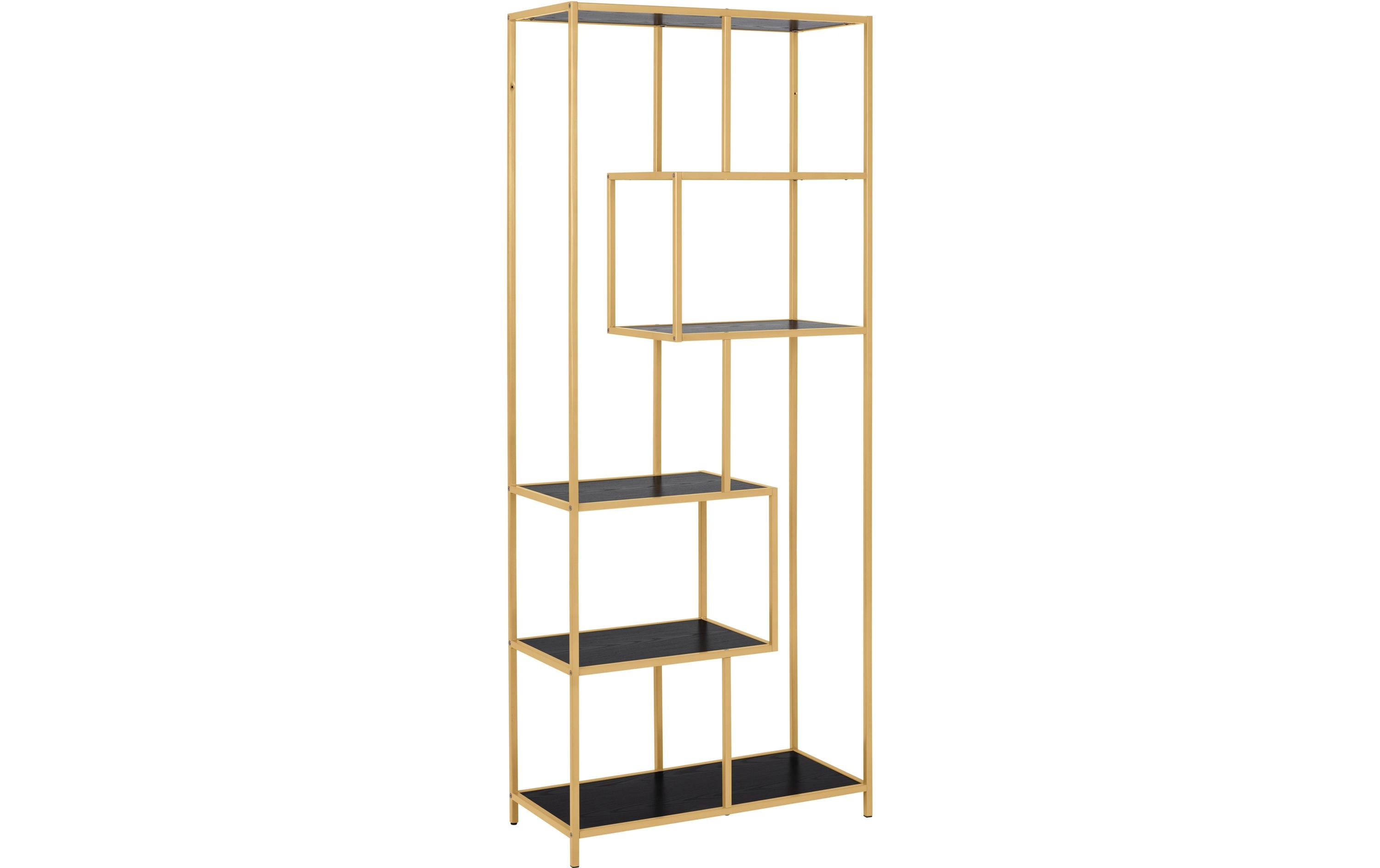 1702429 - Mediatech AC Design Bücherregal Seaford MDF/Stahl, 77x35x185 cm, Schwarz/Gold kaufen Schweiz | Mediatech.ch