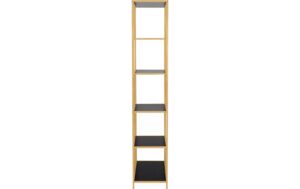 1702429_2 - Mediatech AC Design Bücherregal Seaford MDF/Stahl, 77x35x185 cm, Schwarz/Gold