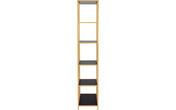1702429_2 - Mediatech AC Design Bücherregal Seaford MDF/Stahl, 77x35x185 cm, Schwarz/Gold