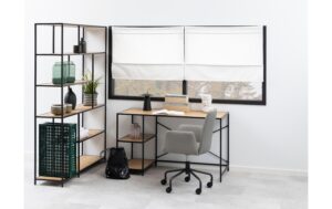 AC Design Bücherregal Seaford MDF/Stahl, 135x35x185 cm, Wildeiche Matt