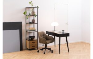 AC Design Regal Seaford MDF/Stahl, 42x35x185 cm, Wildeiche Matt
