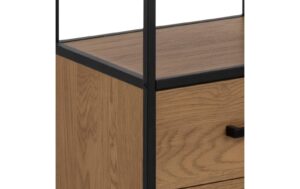 AC Design Regal Seaford MDF/Stahl, 42x35x185 cm, Wildeiche Matt