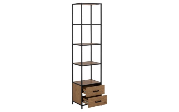 AC Design Regal Seaford MDF/Stahl, 42x35x185 cm, Wildeiche Matt