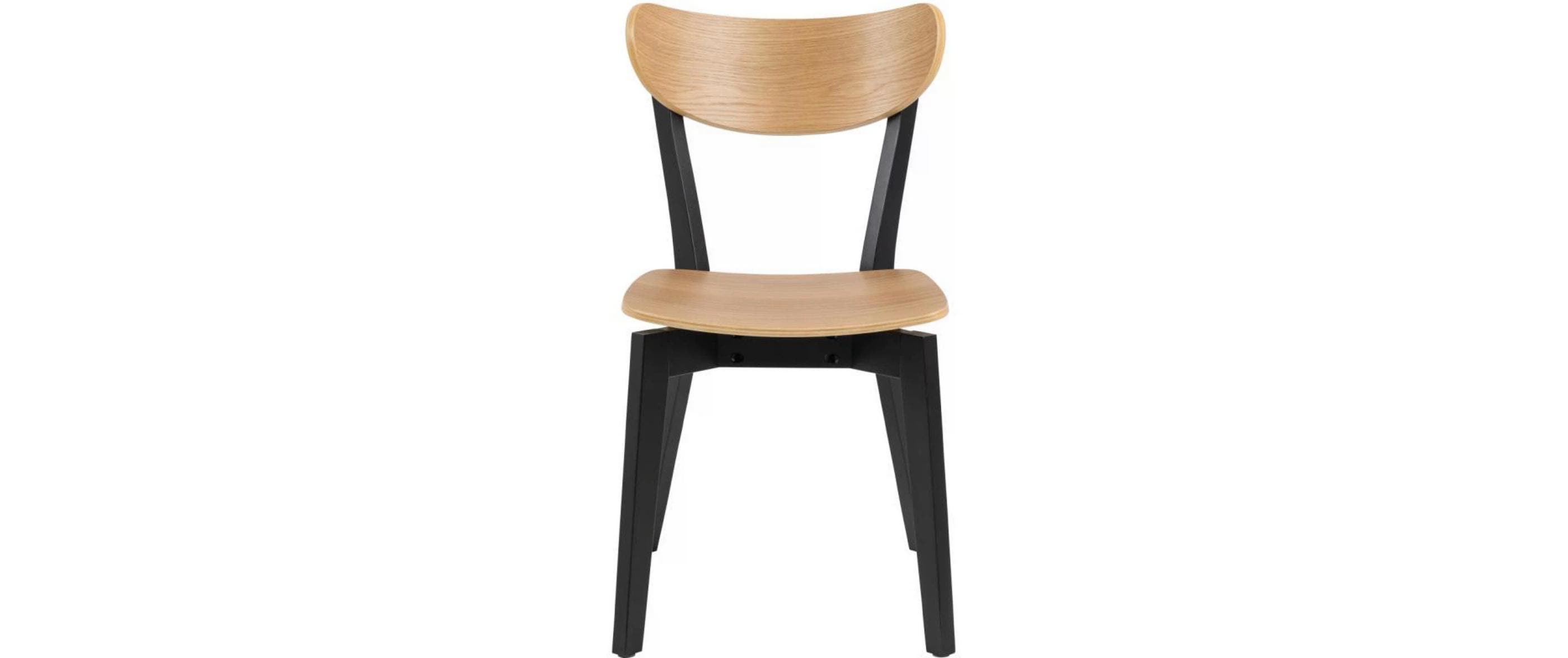 1702444 - Mediatech AC Design Esszimmerstuhl Roxby 2 Stück Gummibaum/Eiche, Braun/Schwarz