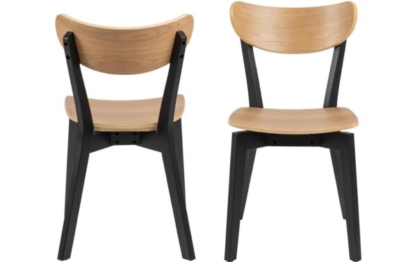 1702444_2 - Mediatech AC Design Esszimmerstuhl Roxby 2 Stück Gummibaum/Eiche, Braun/Schwarz