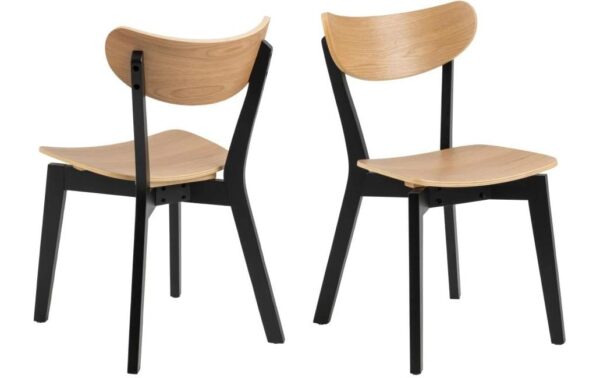 1702444_3 - Mediatech AC Design Esszimmerstuhl Roxby 2 Stück Gummibaum/Eiche, Braun/Schwarz