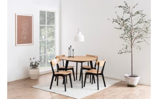 1702444_4 - Mediatech AC Design Esszimmerstuhl Roxby 2 Stück Gummibaum/Eiche, Braun/Schwarz