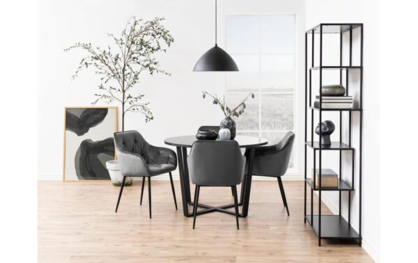 1702478_2 - Mediatech AC Design Esstisch Amble Stahl/Melamin, Ø110x75 cm, Schwarz