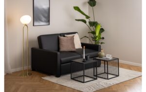 AC Design Beistelltisch Strington Stahl/Melamin, 40x40x42 cm, Schwarz