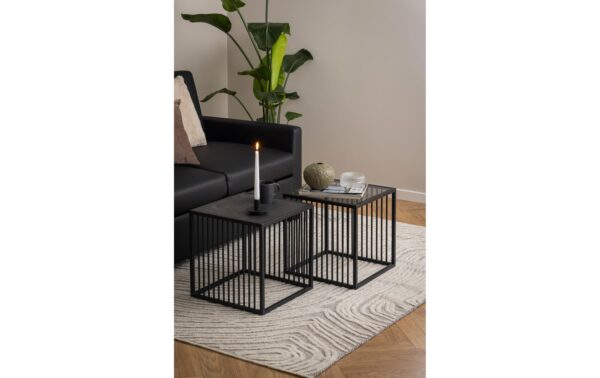 AC Design Beistelltisch Strington Stahl/Melamin, 40x40x42 cm, Schwarz
