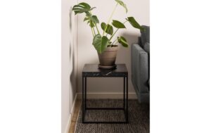 AC Design Couchtisch Barossa Stahl, 40x40x45 cm, Schwarz marmoriert