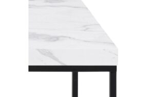 1702491_1 - Mediatech AC Design Couchtisch Barossa Stahl, 110x55x45 cm, Weiss marmoriert