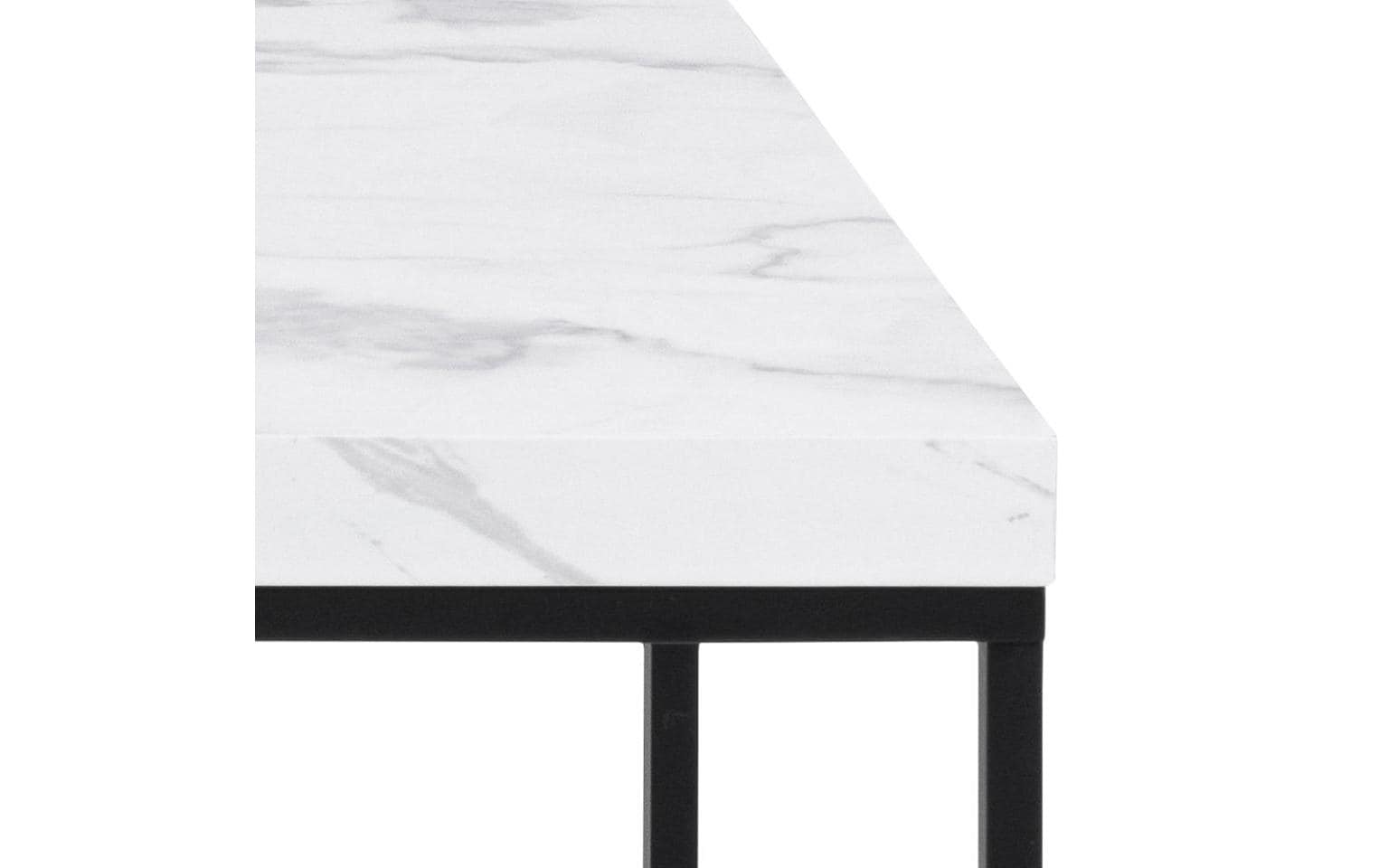 1702491_1 - Mediatech AC Design Couchtisch Barossa Stahl, 110x55x45 cm, Weiss marmoriert