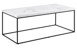 1702491_3 - Mediatech AC Design Couchtisch Barossa Stahl, 110x55x45 cm, Weiss marmoriert
