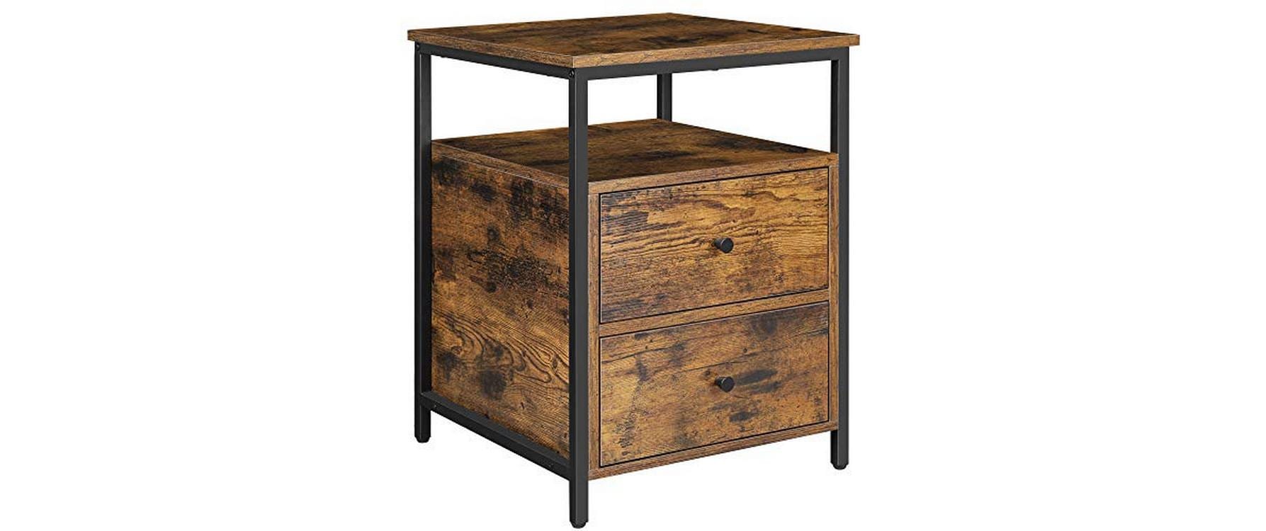 1706259 - Mediatech Vasagle Beistelltisch mit 2 Schubladen 45x45x60 cm (LxBxH) , Traglast max. 40kg