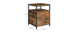 1706259_1 - Mediatech Vasagle Beistelltisch mit 2 Schubladen 45x45x60 cm (LxBxH) , Traglast max. 40kg