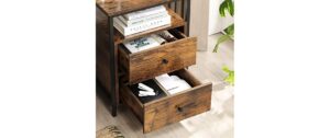 1706259_2 - Mediatech Vasagle Beistelltisch mit 2 Schubladen 45x45x60 cm (LxBxH) , Traglast max. 40kg