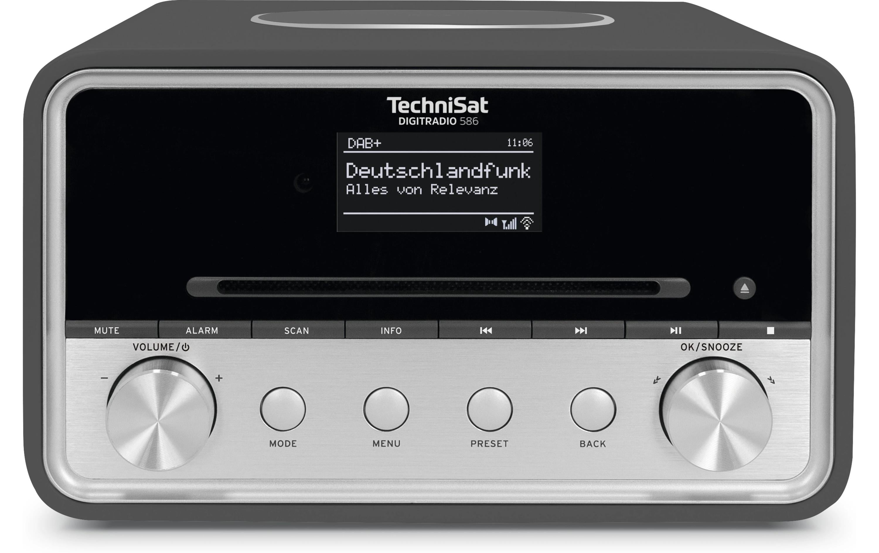 TechniSat DigitRadio 586, Anthrazit-Silber DAB+, Internetradio, CD, BT, QI Charge, App