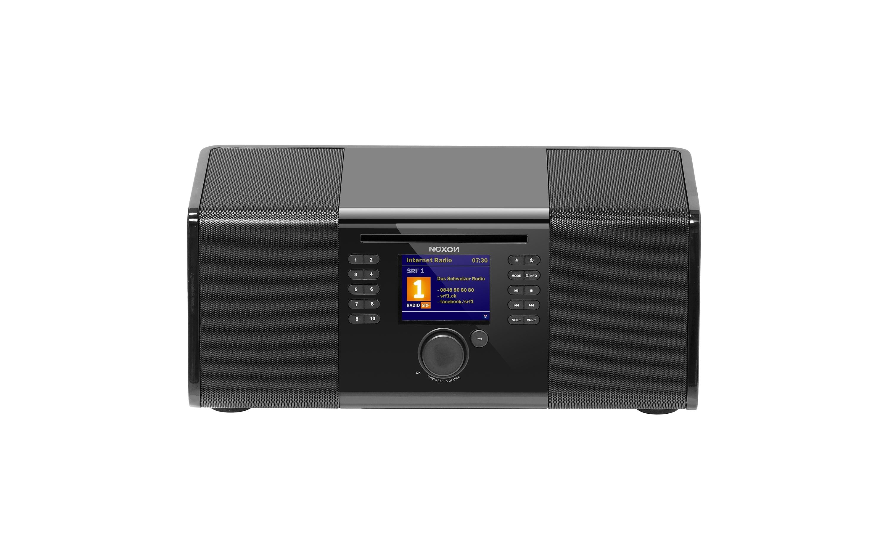 Noxon iRadio 600 CD Schwarz Hochglanz, 2.1, Internetradio, DAB+, CD, BT