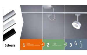 Paulmann URail System Light&Easy Schiene 1.5m Schwarz matt 230V Metall