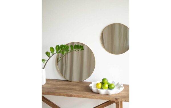 1717315_2 - Mediatech Esmée Wandspiegel mit goldenem Rahmen Durchmesser 40cm, Glas, Metall