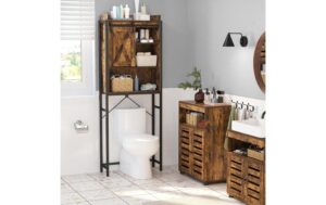 1718840_2 - Mediatech Vasagle Aufbewahrungsregal über Toilette Holz, Stahl, 64x24x171 cm,Traglast max.20kg
