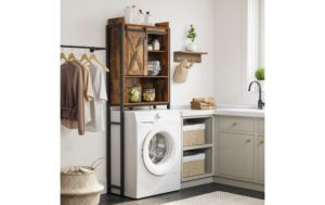 1718840_3 - Mediatech Vasagle Aufbewahrungsregal über Toilette Holz, Stahl, 64x24x171 cm,Traglast max.20kg
