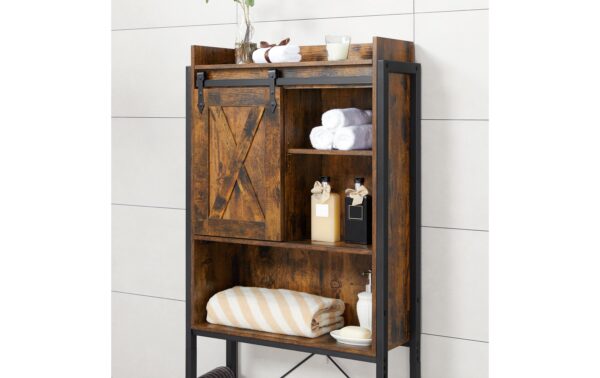 1718840_4 - Mediatech Vasagle Aufbewahrungsregal über Toilette Holz, Stahl, 64x24x171 cm,Traglast max.20kg