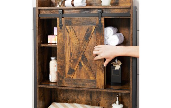 1718840_5 - Mediatech Vasagle Aufbewahrungsregal über Toilette Holz, Stahl, 64x24x171 cm,Traglast max.20kg