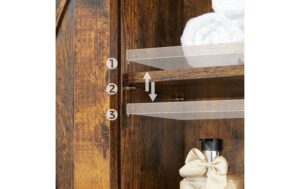 1718840_6 - Mediatech Vasagle Aufbewahrungsregal über Toilette Holz, Stahl, 64x24x171 cm,Traglast max.20kg