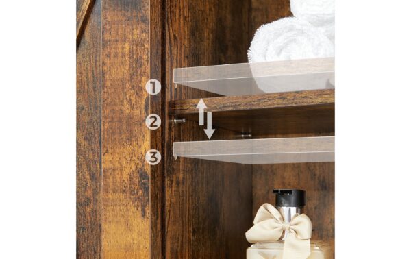 1718840_6 - Mediatech Vasagle Aufbewahrungsregal über Toilette Holz, Stahl, 64x24x171 cm,Traglast max.20kg