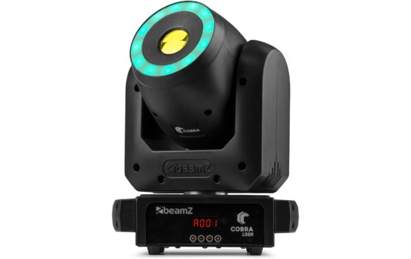 BeamZ COBRA 100R Moving Head Spot, LED, 100W, RGB Ring