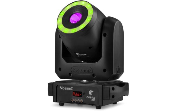 BeamZ COBRA 100R Moving Head Spot, LED, 100W, RGB Ring
