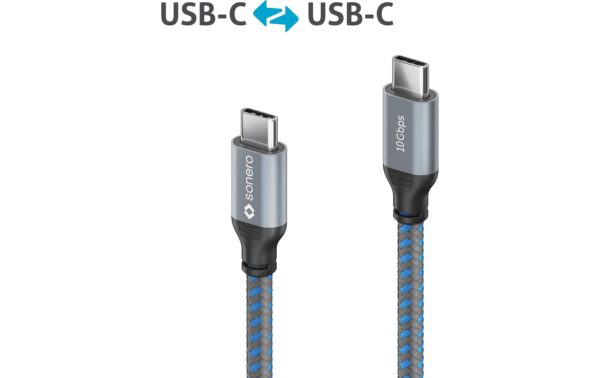 1721110_2 - Mediatech Sonero USB-C - USB-C Kabel, 1.0m Nylon Mantel, USB 3.2 Gen2, 10Gbps