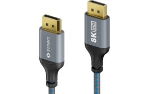 Sonero 8K Displayport 1.4 Kabel, 3.0m Nylon Mantel, 8K/60Hz