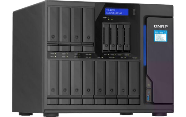 QNAP NAS TS-1655-8G, 16-bay Atom C5125 2.8Ghz 8 Core, 8GB RAM
