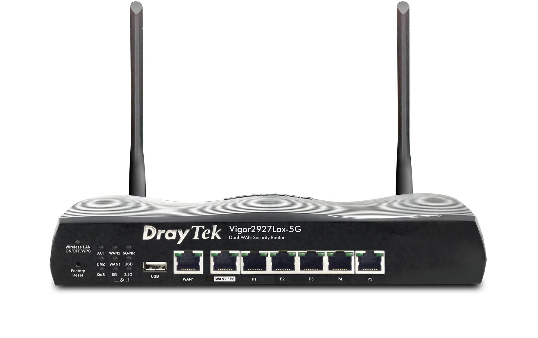 1724639_1 - Mediatech Draytek 2927L-LAX5G: 5G-WiFi-6 Router 3.6Gbps 5G, 50xVPN, 5xGE, VLAN