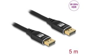 Delock DisplayPort Kabel 8K 60Hz Metall, schwarz, 5m