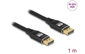 Delock DisplayPort Kabel 8K 60Hz Metall, schwarz, 1m