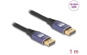 Delock DisplayPort Kabel 8K 60Hz Metall, lila, 1m