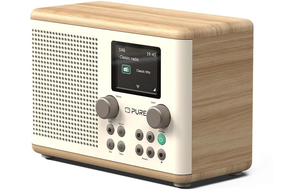 1733003 - Mediatech Pure DAB+ Radio Classic H4 Weiss, BT 5.3, AUX, Timer,TFT-Farbdisplay