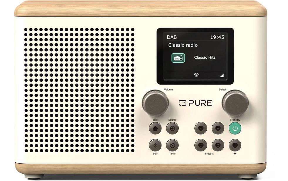 1733003_1 - Mediatech Pure DAB+ Radio Classic H4 Weiss, BT 5.3, AUX, Timer,TFT-Farbdisplay