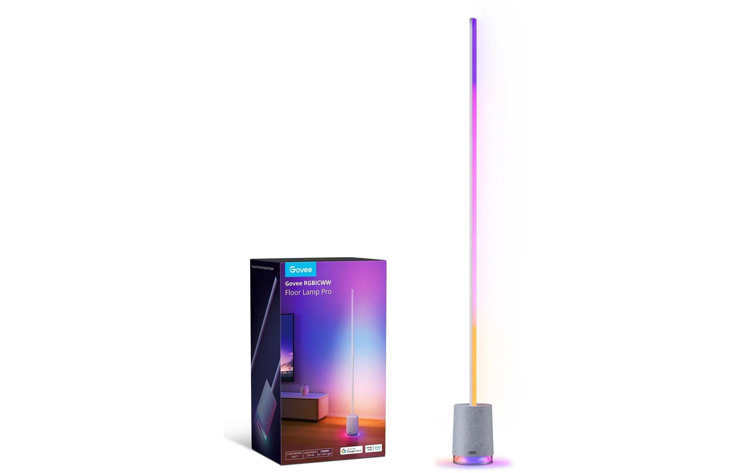 1733136 - Mediatech Govee Eck-Stehleuchte grau RGBICWW,Lautsprecher, 1500 lm, 24V