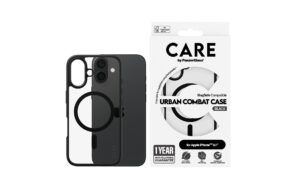 CARE Backcover Flagship Black Frame fürs iPhone 16, mit MagSafe