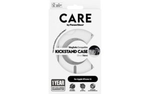 CARE Backcover Feature Kickstand Silver fürs iPhone 15, mit MagSafe