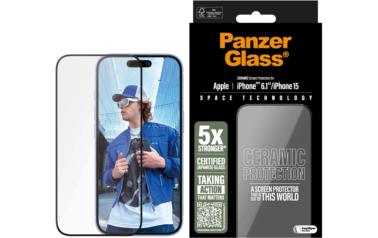 1738553_1 - Mediatech PanzerGlass Ultra Wide Fit Ceramic iPhone 15/16